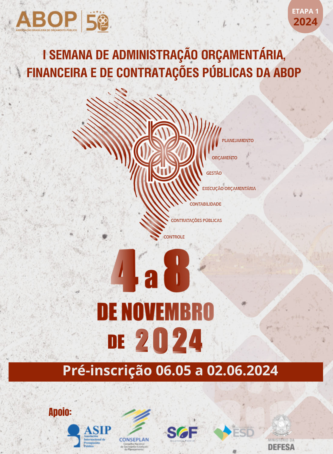 I Semana de Administração Orçamentária, Financeira e de Contratações Públicas da Abop — página 1