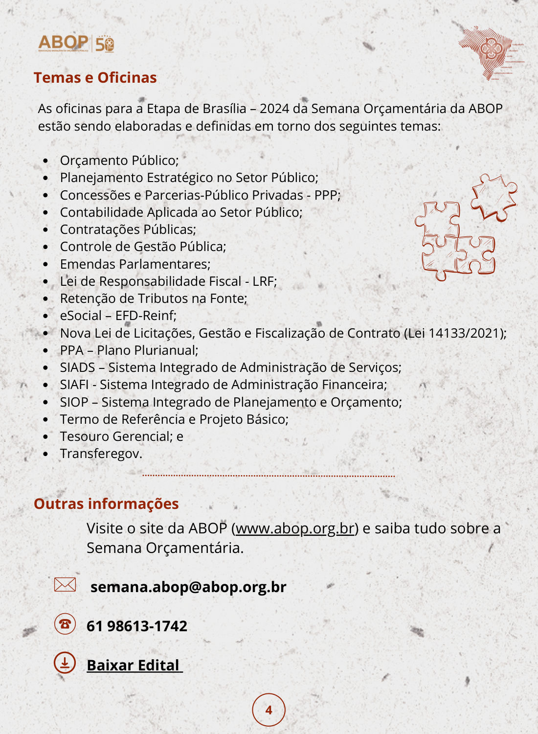 I Semana de Administração Orçamentária, Financeira e de Contratações Públicas da Abop — página 4